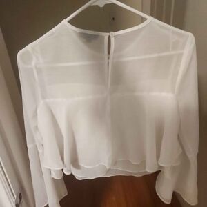 Topshop Sheer White Blouse